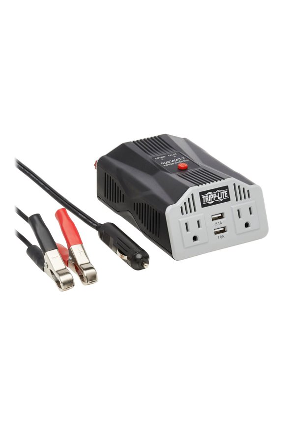 400W Car Power Inverter with 2 Outlets & 2 USB Charging Ports, Ultra-Compact (PV400USB)