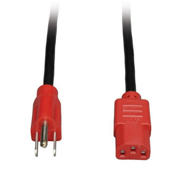 Tripp Lite, Computer Power Cord, 10A, 18AWG, 125V, NEMA 5-15P to IEC-320-C13, 4FT, Red Connectors