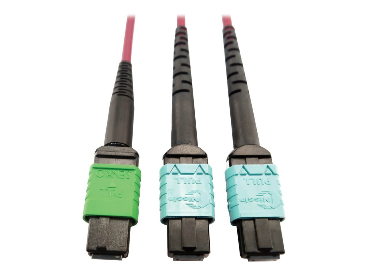 Tripp Lite series 400G Multimode 50/125 OM4 Plenum 5m Fiber Optic Cable, Magenta