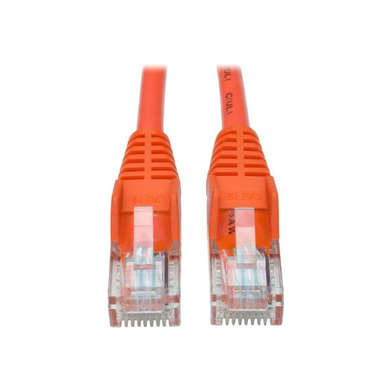 Eaton Tripp Lite Series Cat5e 350 MHz Snagless Molded UTP Ethernet Cable RJ45 M/M PoE Orange 5 ft. 1.52 m