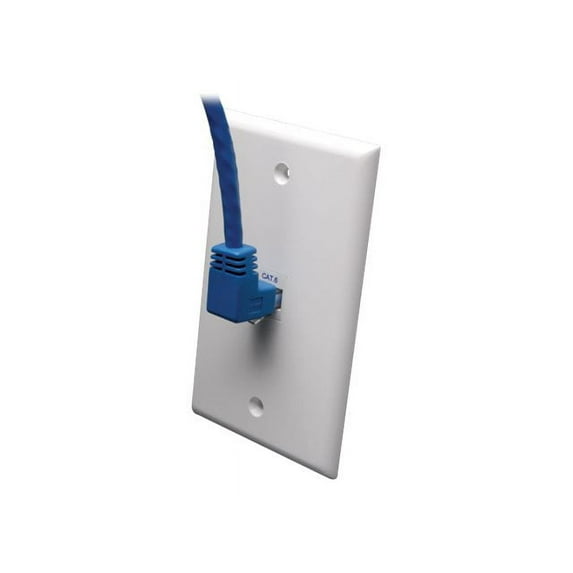 Tripp Lite 5ft Cat6 Gigabit Molded Patch Cable (RJ45 Right Angle to RJ45) - Blue