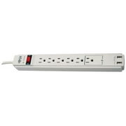 واقي من زيادة التيار الكهربائي Tripp Lite TLP606USB 990 جول، 6 منافذ شحن USB، غلاف رمادي