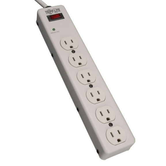 Tripp Lite 6 Outlet Surge Protector Power Strip, 6ft Cord, Metal, TLM606HJ