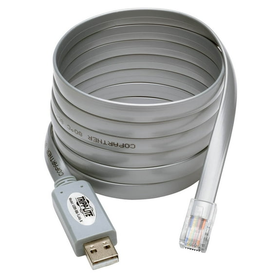 Tripp Lite 6 ft. USB to RJ45 Cisco Serial Rollover Cable, USB Type-A to RJ45 M/M, Gray