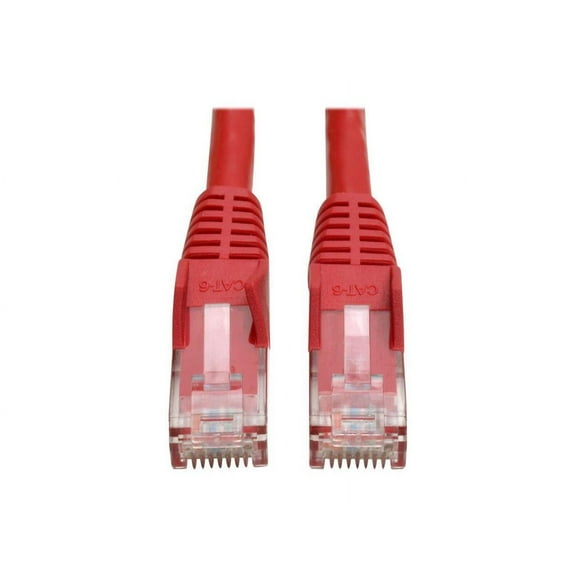 Eaton Tripp Lite Series Cat6 Gigabit Snagless Molded UTP Ethernet Cable RJ45 M/M PoE Red 6-in. 15.24 cm