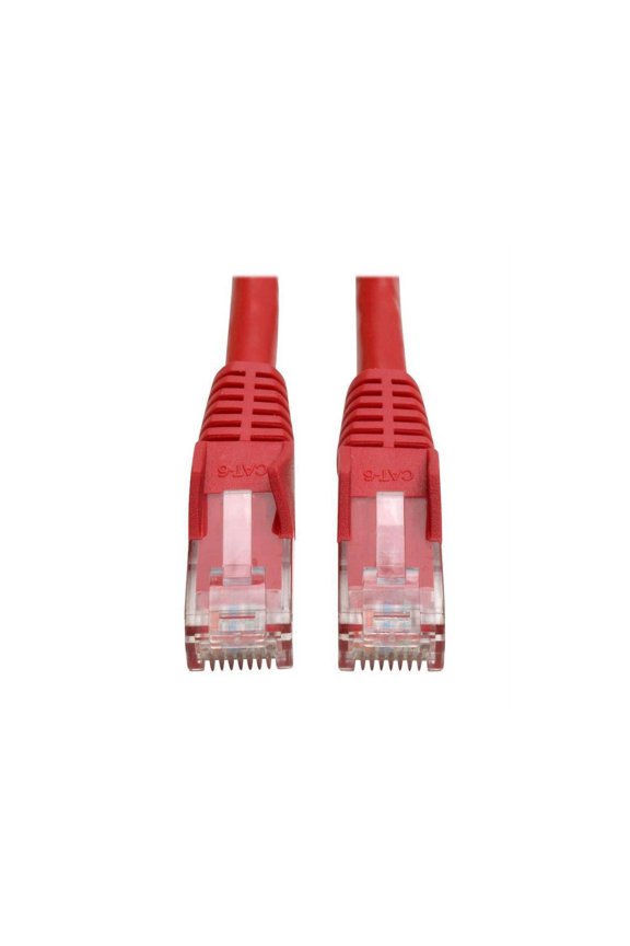 Eaton Tripp Lite Series Cat6 Gigabit Snagless Molded UTP Ethernet Cable RJ45 M/M PoE Red 6-in. 15.24 cm