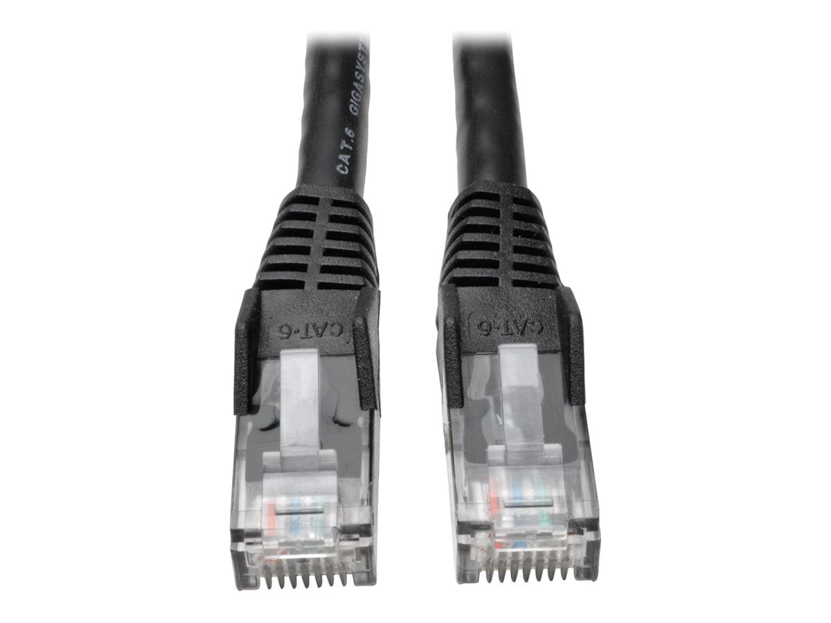 Tripp Lite Cat6 GbE Snagless Molded Patch Cable UTP Black RJ45 M/M 75ft