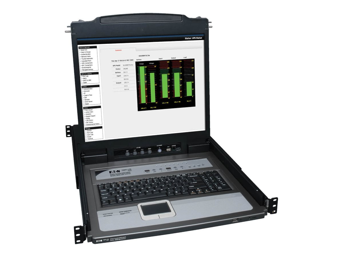 Tripp Lite 8-Port Rack Console KVM Switch 19" LCD PS2/USB Cable 1U TAA/GSA