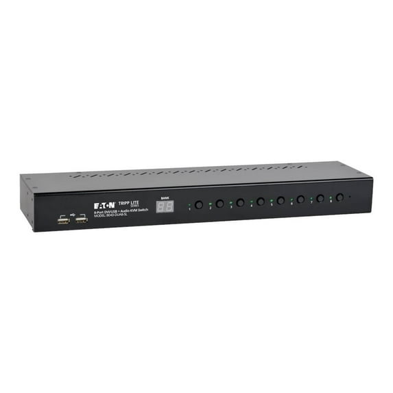 Tripp Lite 8-Port 1U Rack-Mount DVI / USB KVM Switch w/ Audio & 2-Port USB Hub