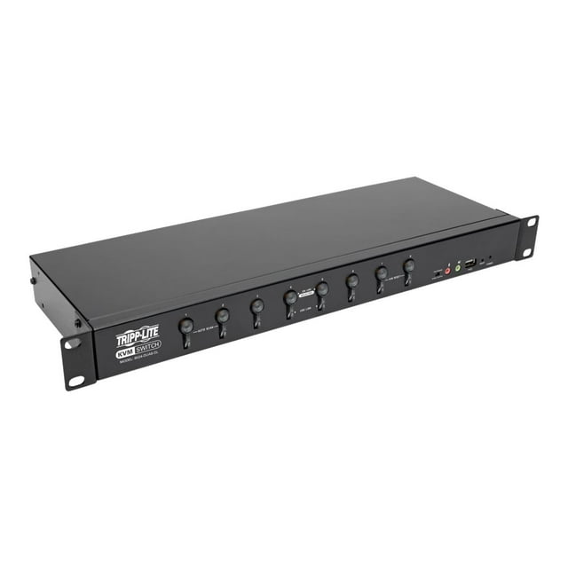 Tripp Lite 8-Port DVI/USB KVM Switch with Audio and USB 2.0 Peripheral Sharing, 1U Rack-Mount, Dual-Link, 2560 x 1600 - KVM / audio / USB switch - 8 x KVM / audio / USB - 1 local user - rack-mountable - TAA Compliant