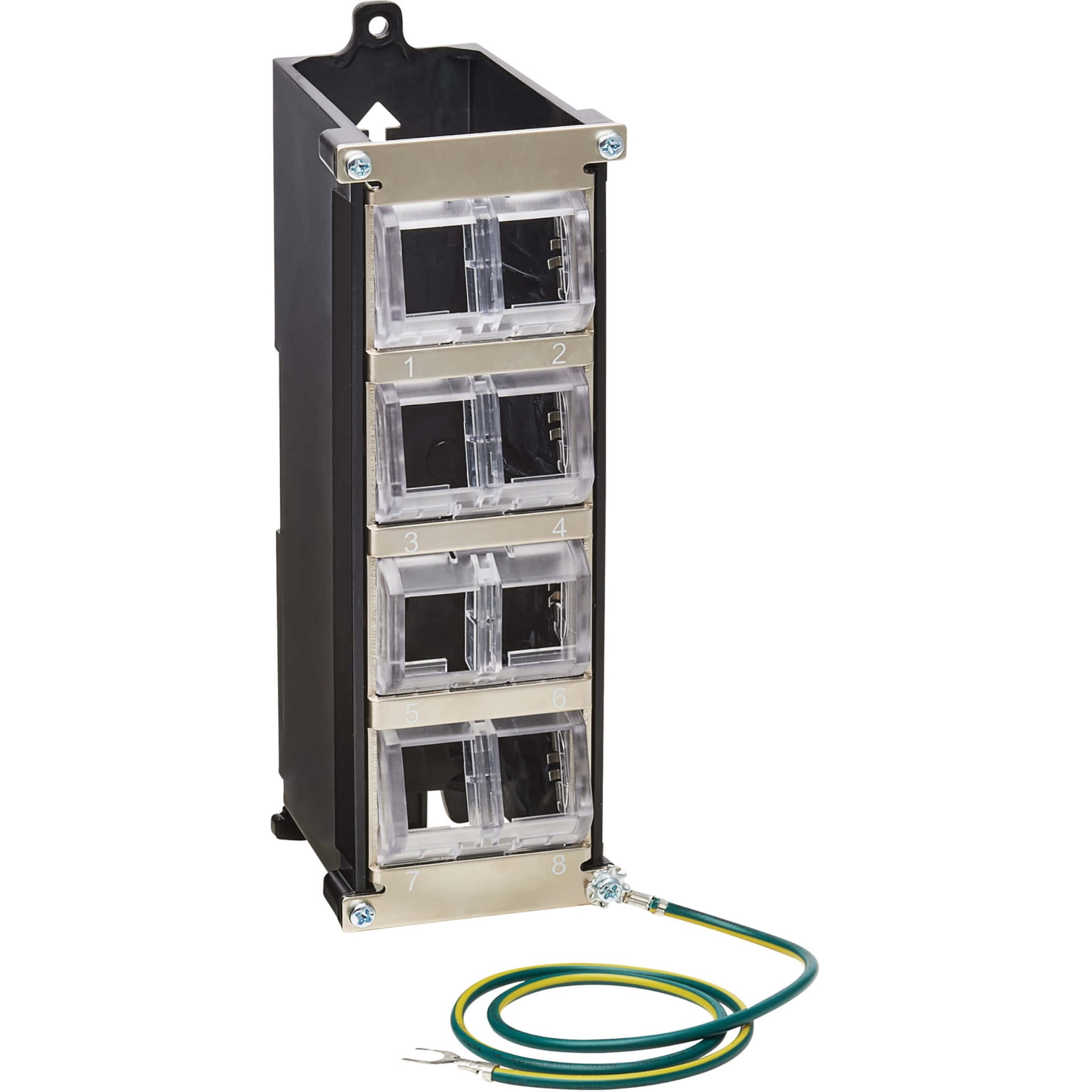 Tripp Lite 8-Port Metal DIN-Rail Mounting Keystone Patch Panel Black/Silver