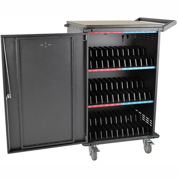 Tripp Lite 36-Port AC Charging Cart Storage Station for Chromebooks, Laptops, Tablets, Black