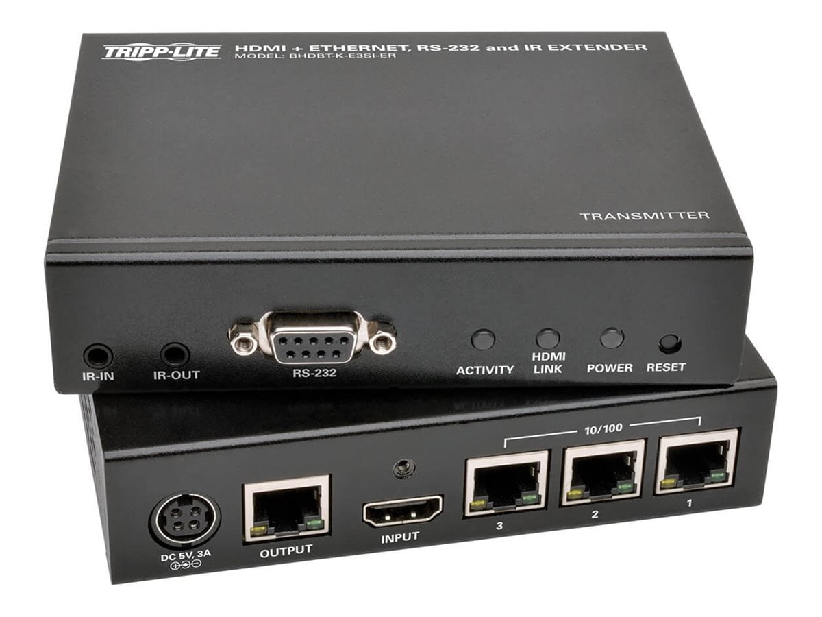 Tripp Lite BHDBT-K-E3SI-ER HDBaseT HDMI Over Cat5e Cat6 Cat6a Extender Kit with Ethernet, Serial and