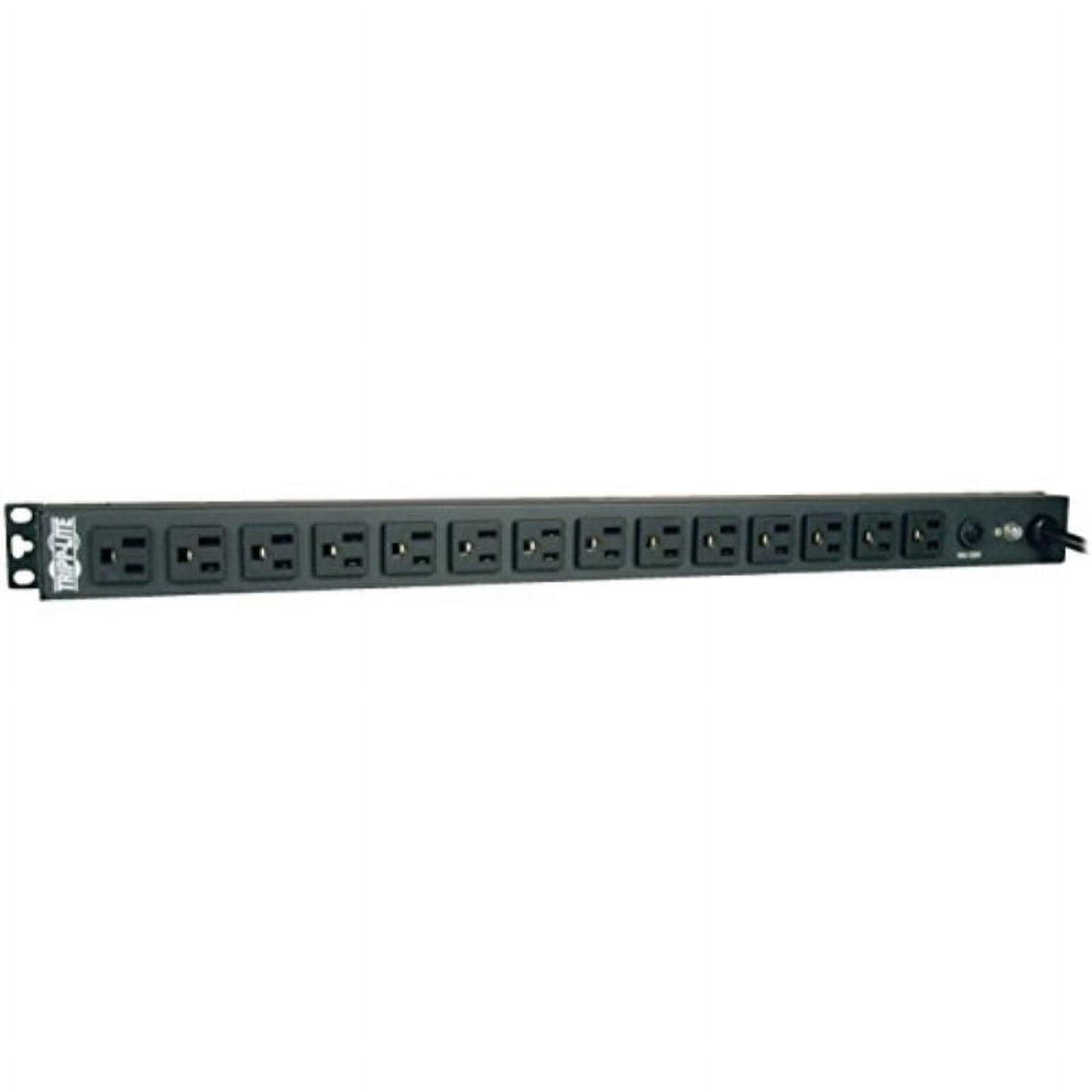 Tripp Lite Basic PDU, 15A, 14 Outlets (5-15R), 120V, 5-15P, 15 ft. Cord, 0U Vertical Rack-Mount Power (PDU1415)