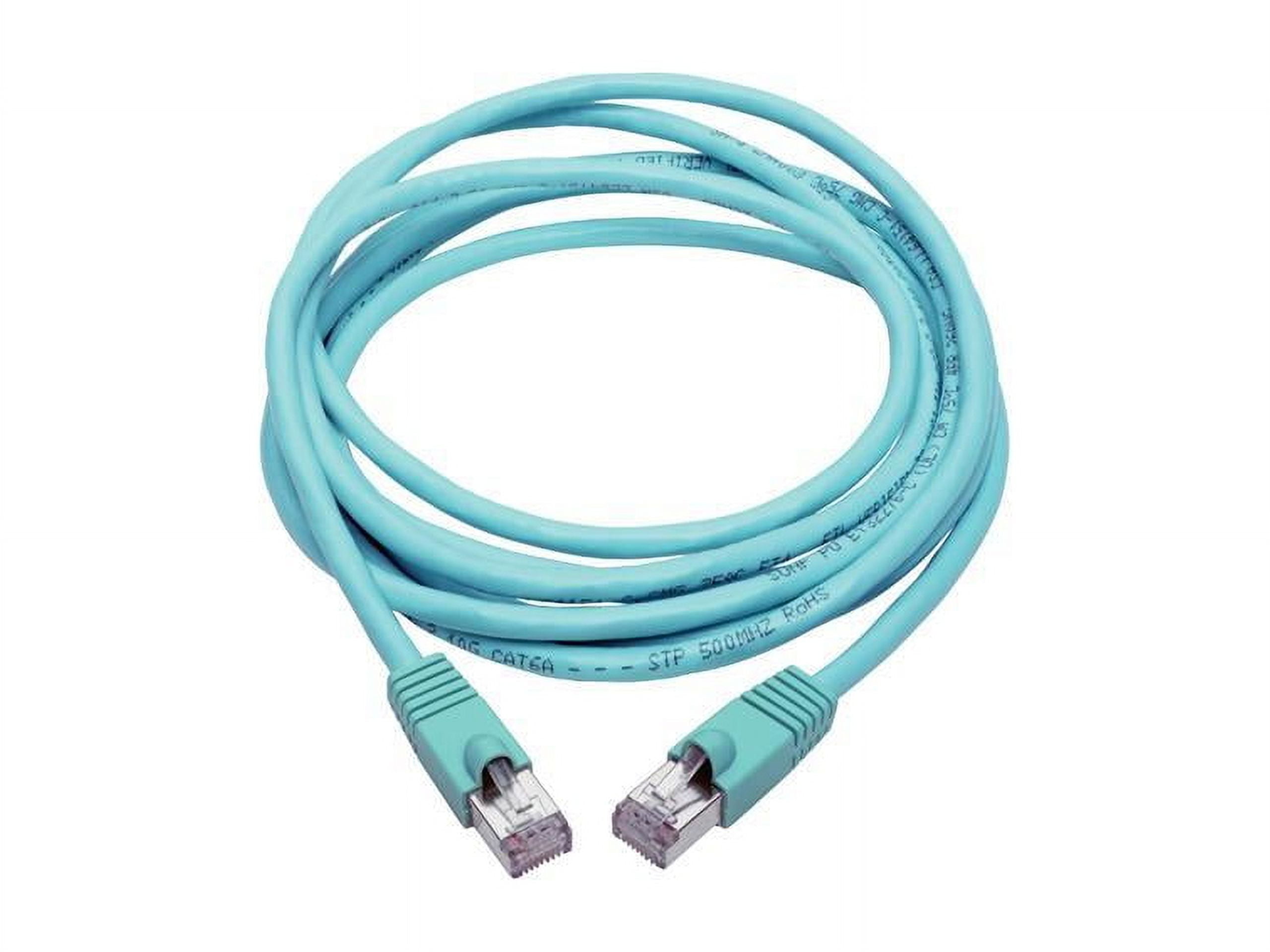 TRIPP LITE N262-012-AQ Cat6a 10G-Certified Snagless Shielded STP Ethernet Cable (RJ45 M/M), PoE, Aqua, 12 ft.