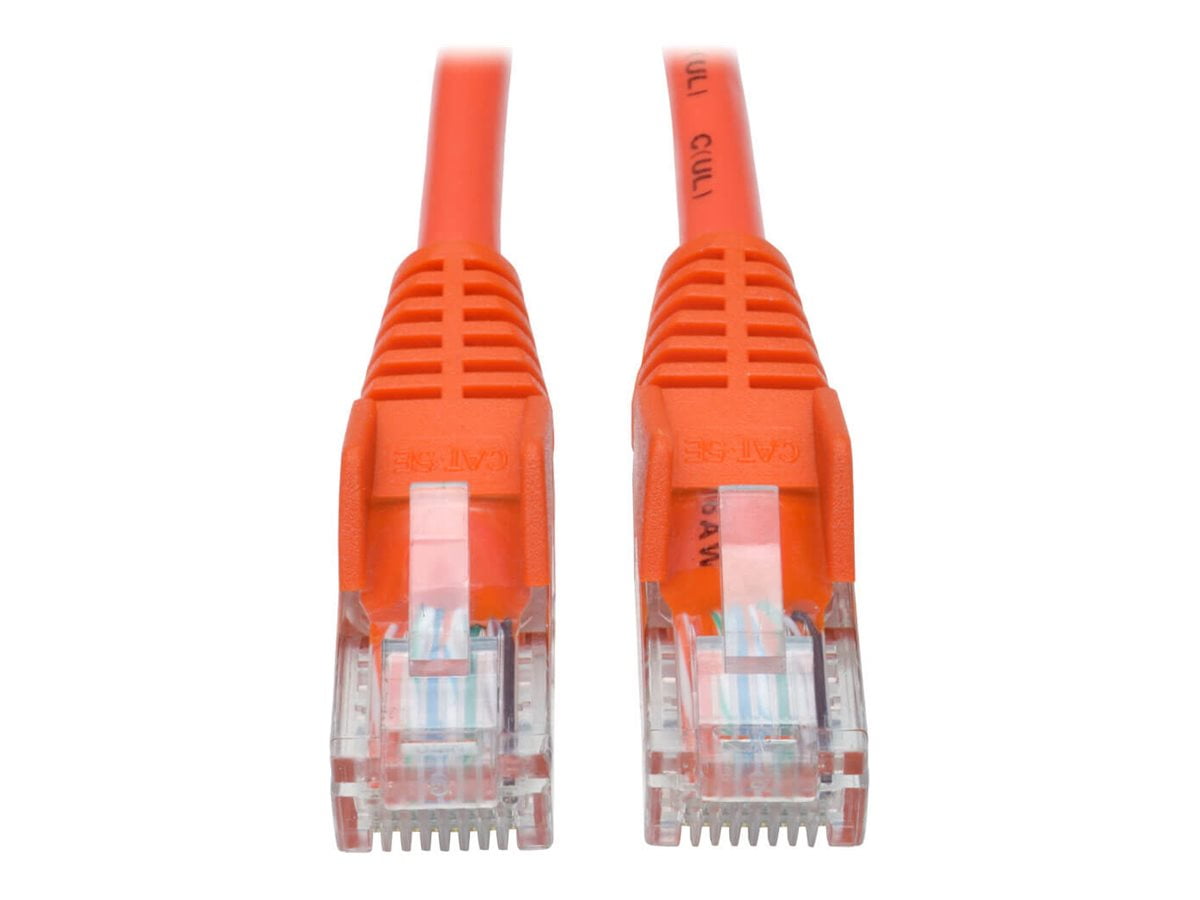 Eaton Tripp Lite Series Cat5e 350 MHz Snagless Molded (UTP) Ethernet Cable (RJ45 M/M), PoE - Orange, 6 ft. (1.83 m) - Patch cable - RJ-45 (M) to RJ-45 (M) - 6 ft - UTP - CAT 5e - IEEE 802.3ab/IEEE 802.5 - molded, snagless, stranded - orange