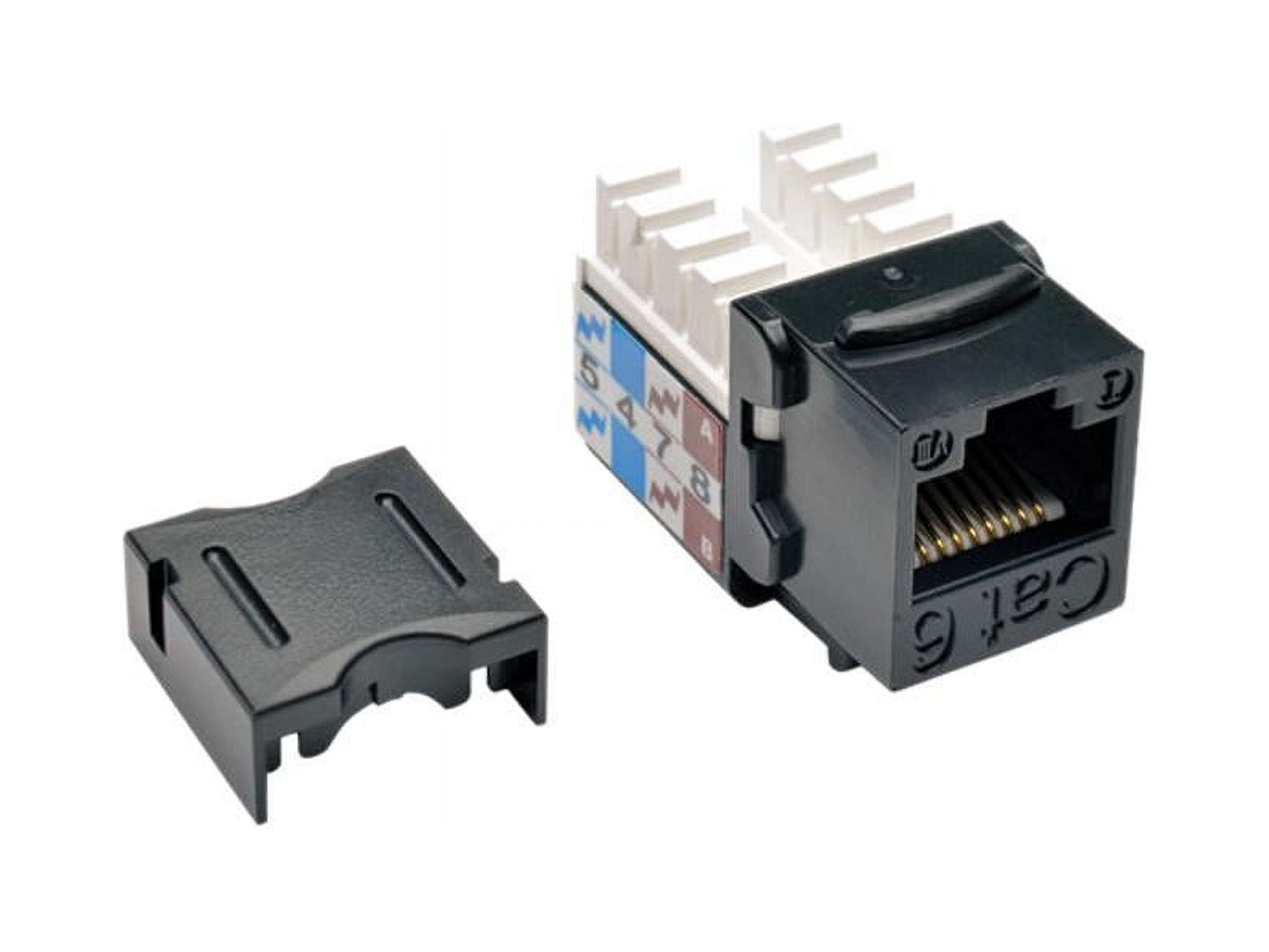 Tripp Lite Cat6/cat5e 110 Punch Down Keystone Jack - Modular Insert - Rj-45 - Black - Taa Compliant (pack Of 10)