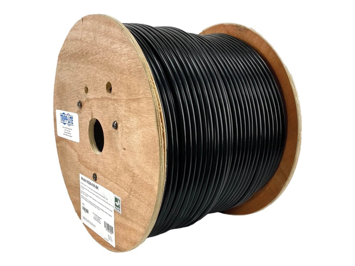 Tripp Lite Cat6/Cat6e Bulk Ethernet 600 MHz Solid-Core Direct-Burial Outdoor-Rated UTP Bulk Ethernet Cable - Black, 1,000 ft. [304.8 m] (n228-01k-bk)