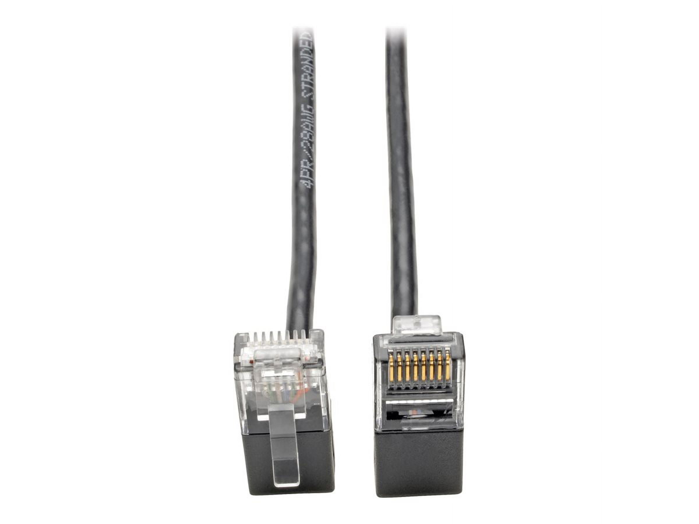 Tripp Lite 2ft Cat6 RJ-45 M/M Patch Cable Snagless Right-Angle UTP Slim Black
