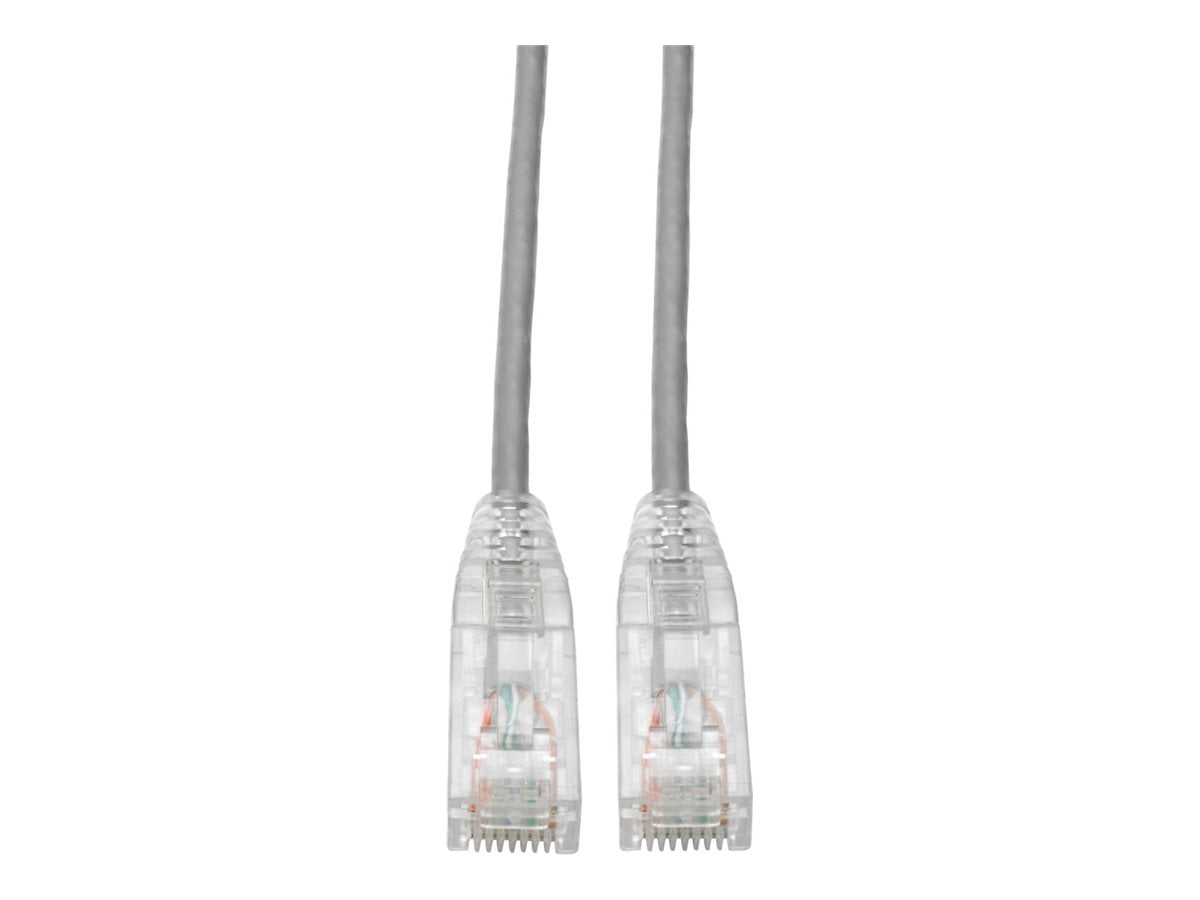 Eaton Tripp Lite Series Cat6 Gigabit Snagless Slim UTP Ethernet Cable (RJ45 M/M), PoE, Gray, 2 ft. (0.61 m) - Patch cable - RJ-45 (M) to RJ-45 (M) - 2 ft - UTP - CAT 6 - molded, snagless, stranded - gray