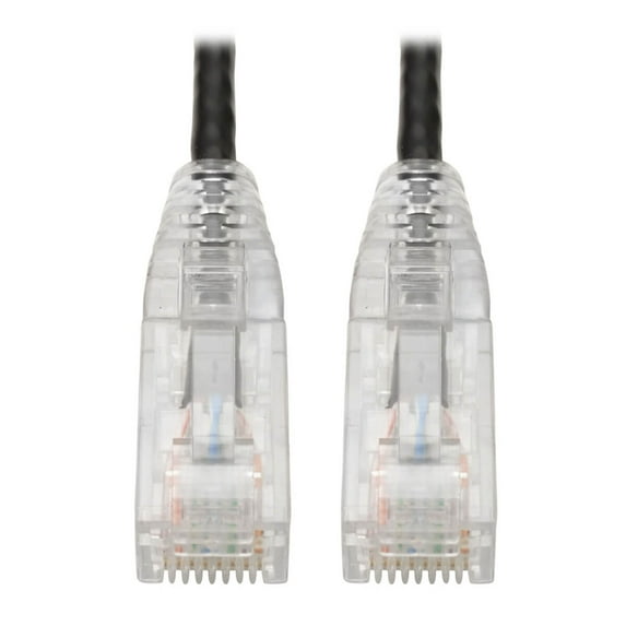 Tripp Lite Cat6 Gigabit Snagless Mlded Slim Utp Patch Cable Rj45 Black 8in - Patch Cable - Rj-45 (m) To Rj-45 (m) - 8 In - Utp - Cat 6 - Mlded, Snagless, Stranded - Black