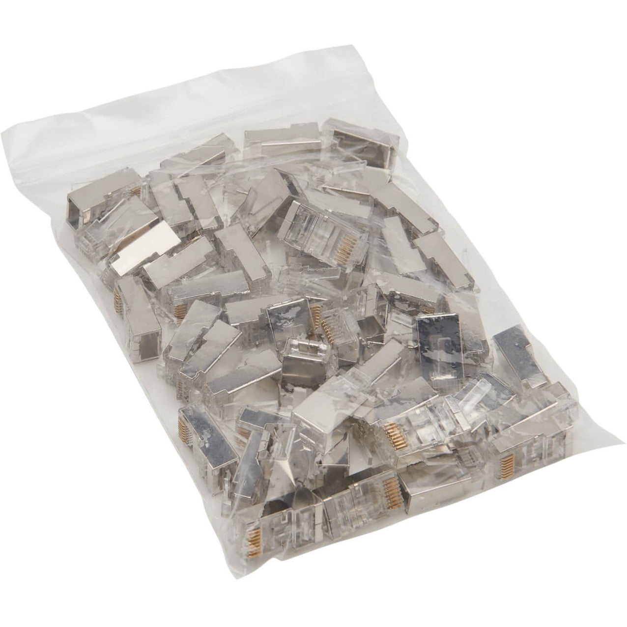 Eaton Tripp Lite Series Cat6 RJ45 Pass-Through FTP Modular Plug 50 Pack TAA