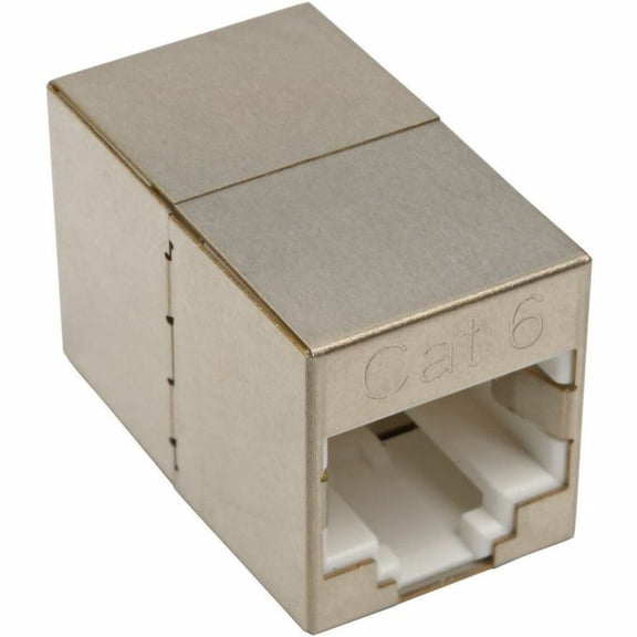 Eaton Tripp Lite Series Cat6 Straight-Through Modular Shielded Compact In-Line Coupler (RJ45 F/F), TAA - 1 x RJ-45 Network Female - 1 x RJ-45 Network Female - Gold Contact - Silver - TAA Compliant