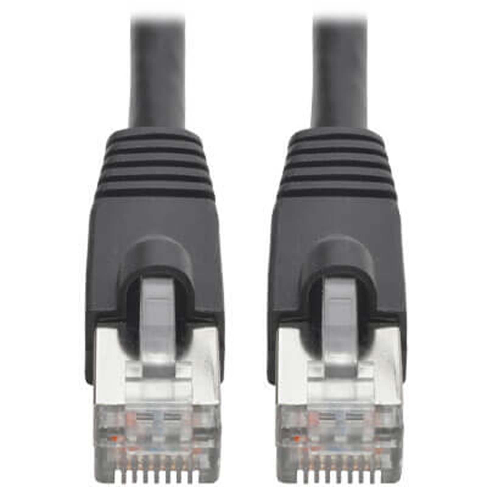 Tripp Lite Cat6a 10G-Certified Snagless Shielded STP Network Patch Cable (RJ45 M/M), PoE, Black, 1 ft.