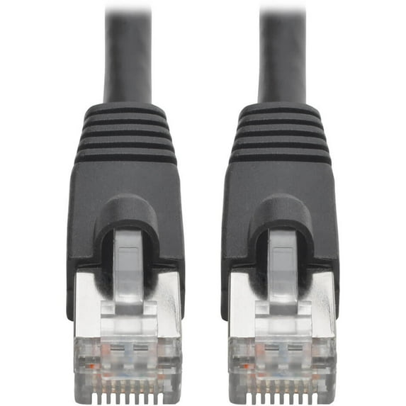 Tripp Lite Cat6a 10G-Certified Snagless Shielded STP Network Patch Cable (RJ45 M/M), PoE, Black, 14 ft.