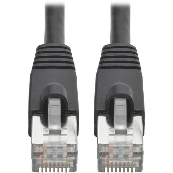 Tripp Lite Cat6a 10G-Certified Snagless Shielded STP Network Patch Cable (RJ45 M/M), PoE, Black, 20 ft.
