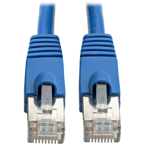 Tripp Lite Cat6a 10G-Certified Snagless Shielded STP Network Patch Cable (RJ45 M/M), PoE, Blue, 25 ft.