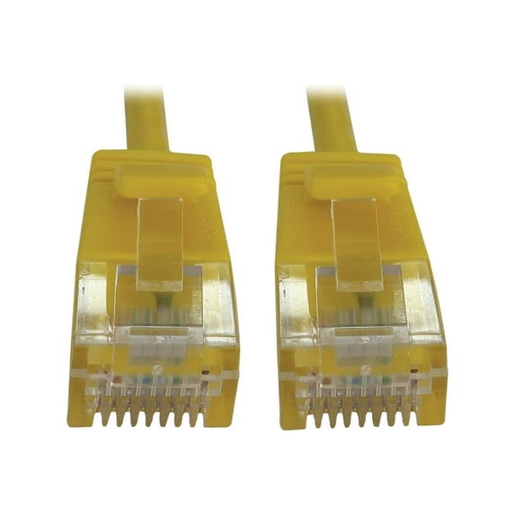 Eaton Tripp Lite Series Cat6a 10G Snagless Molded Slim UTP Ethernet Cable RJ45 M/M PoE Yellow 10 ft. 3.1 m