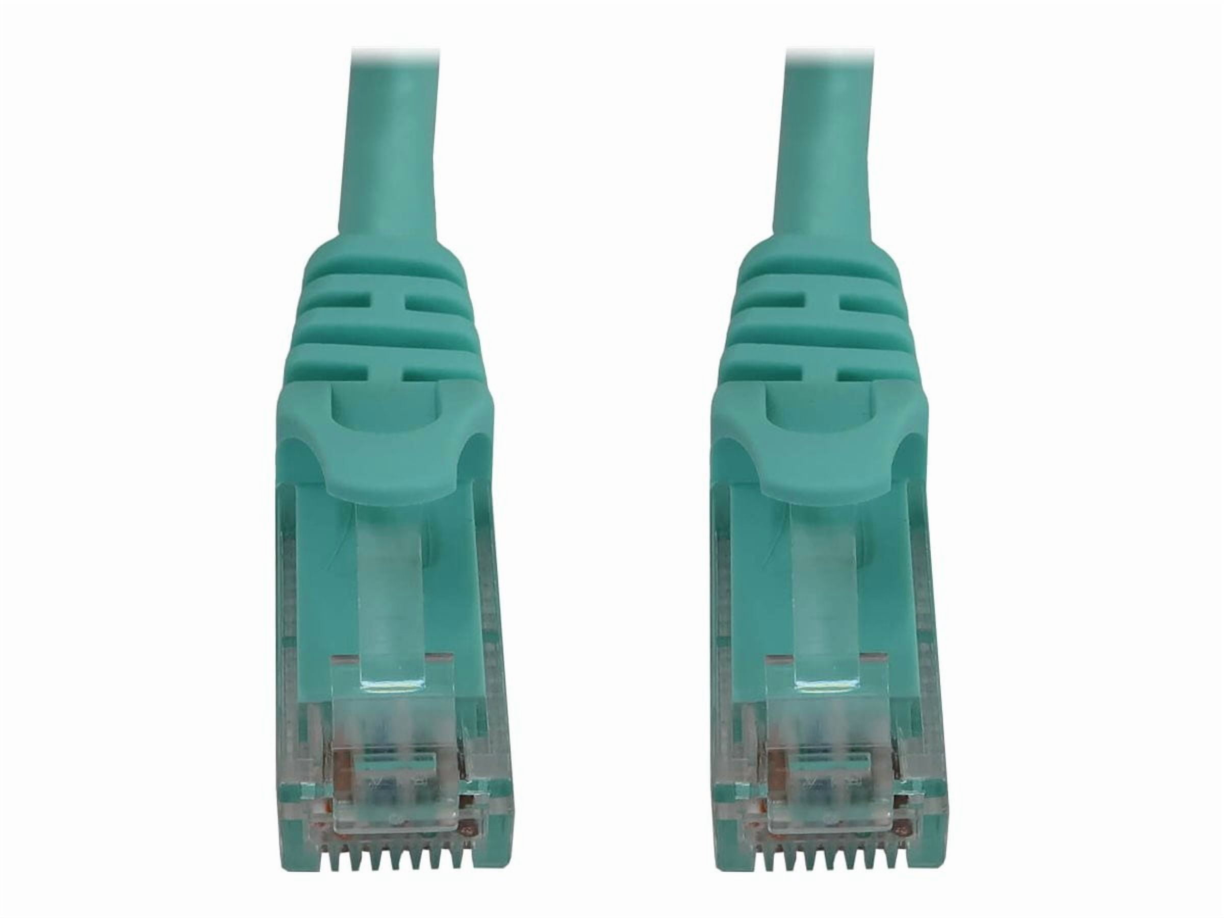 Eaton Tripp Lite Series Cat6a 10G Snagless Molded UTP Ethernet Cable (RJ45 M/M), PoE, Aqua, 1 ft. (0.3 m) - Network cable - RJ-45 (M) to RJ-45 (M) - 1 ft - 0.2 in - UTP - CAT 6a - IEEE 802.3an/IEEE 802.3af/IEEE 802.3at - CM - molded, snagless, stranded - aqua - for P/N: N235-001-WH-6AD, N238-001-GY-TFA, N254-024-6A, N254-024-6AD, T014-001