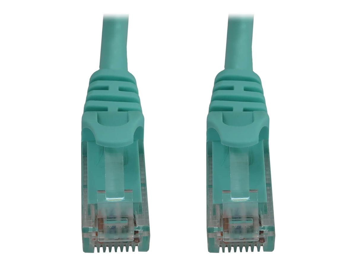 Eaton Tripp Lite Series Cat6a 10G Snagless Molded UTP Ethernet Cable RJ45 M/M PoE Aqua 50 ft. 15.2 m