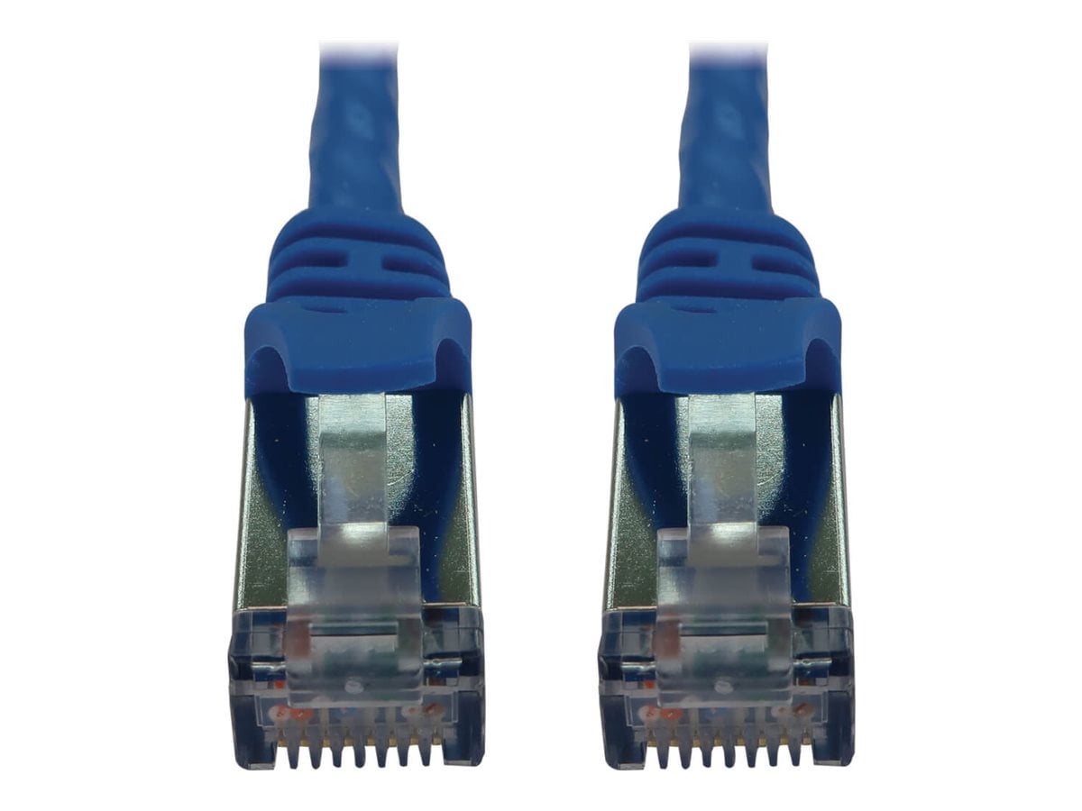 Eaton Tripp Lite Series Cat6a 10G Snagless Shielded Slim STP Ethernet Cable RJ45 M/M PoE Blue 1 ft. 0.3 m