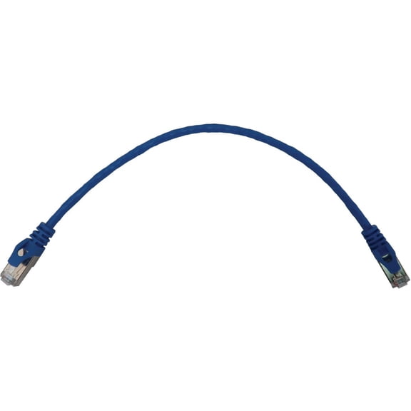 Eaton Tripp Lite Series Cat6a 10G Snagless Shielded Slim STP Ethernet Cable RJ45 M/M PoE Blue 1 ft. 0.3 m