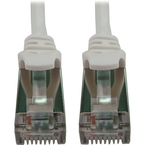 Eaton Tripp Lite Series Cat6a 10G Snagless Shielded Slim STP Ethernet Cable [RJ45 M/M], PoE, White, 10 ft. [3.1 m] (n262-s10-wh)