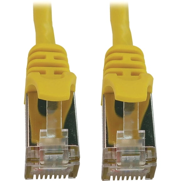 Eaton Tripp Lite Series Cat6a 10G Snagless Shielded Slim STP Ethernet Cable RJ45 M/M PoE Yellow 15 ft. 4.6 m