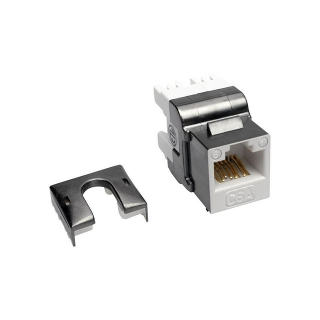 Tripp Lite Cat6a 110-Style Punchdown RJ45 Keystone Jack, White, TAA
