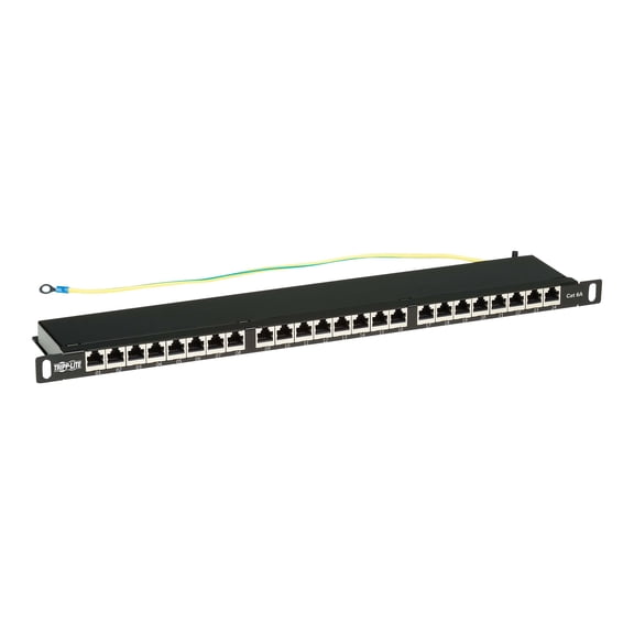 Tripp Lite Cat6a 24-port High-density Patch Panel - Shielded, Dual Idc, 568a/b, Rj45 Ethernet, 0.5u Rack-mount - Patch Panel - Rack Mountable - Rj-45 X 24 - 0.5u - 19"