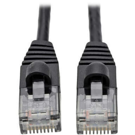 Tripp Lite Cat6a Gigabit Snagless Molded Slim UTP Network Patch Cable (RJ45 M/M), Black, 2 ft.