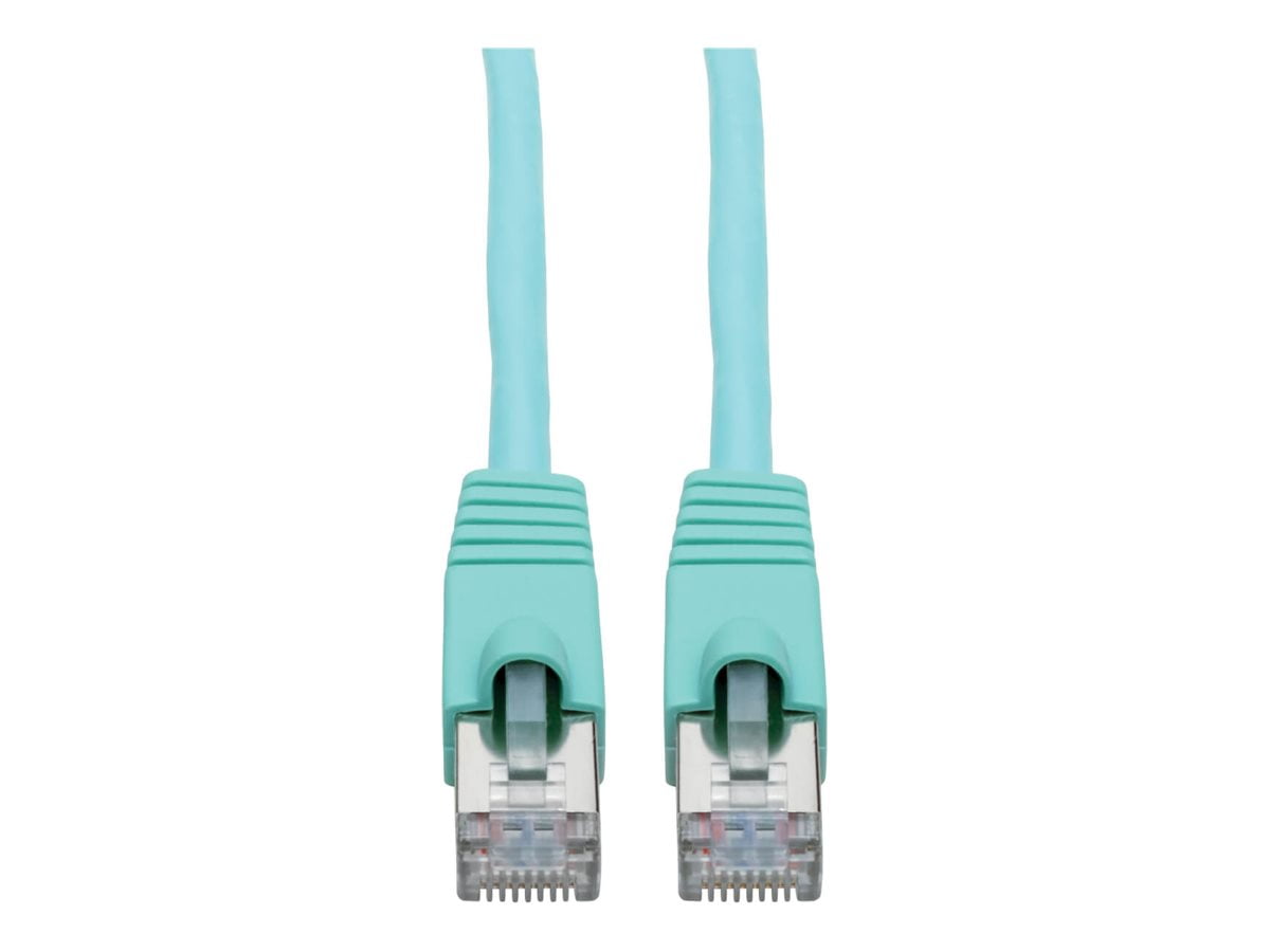 Tripp Lite Cat6a Snagless Shielded STP Patch Cable 10G, PoE, Aqua M/M 3ft - First End: 1 x RJ-45 Male Network - Second End: 1 x RJ-45 Male Network - 1.25 GB/s - Patch Cable - Shielding - Aqua
