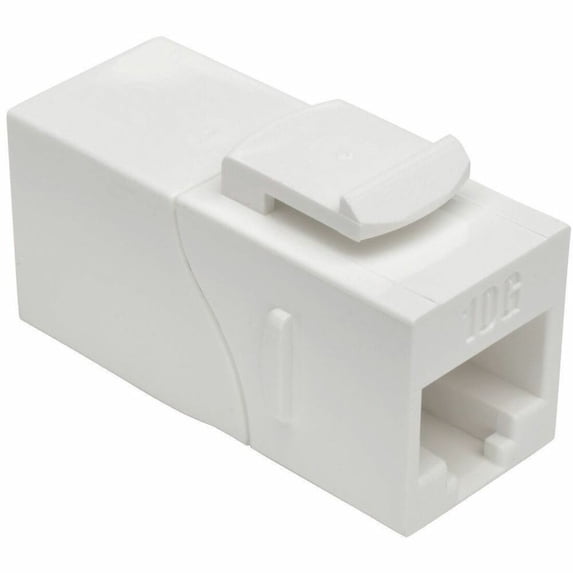 Tripp Lite Cat6a Straight-Through Modular In-Line Snap-In Coupler - White