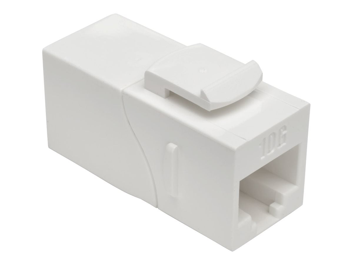 Tripp Lite Cat6a Straight-Through Modular In-Line Snap-In Coupler - White