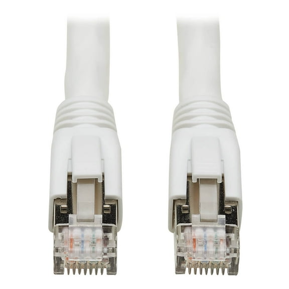 Tripp Lite Cat8 25g/40g-certified Snagless S/ftp Ethernet Cable (rj45 M/m), Poe, White, 25 Ft. - Patch Cable - Rj-45 (m) To Rj-45 (m) - 25 Ft - S/ftp - Cat 8 - Snagless, Solid - White