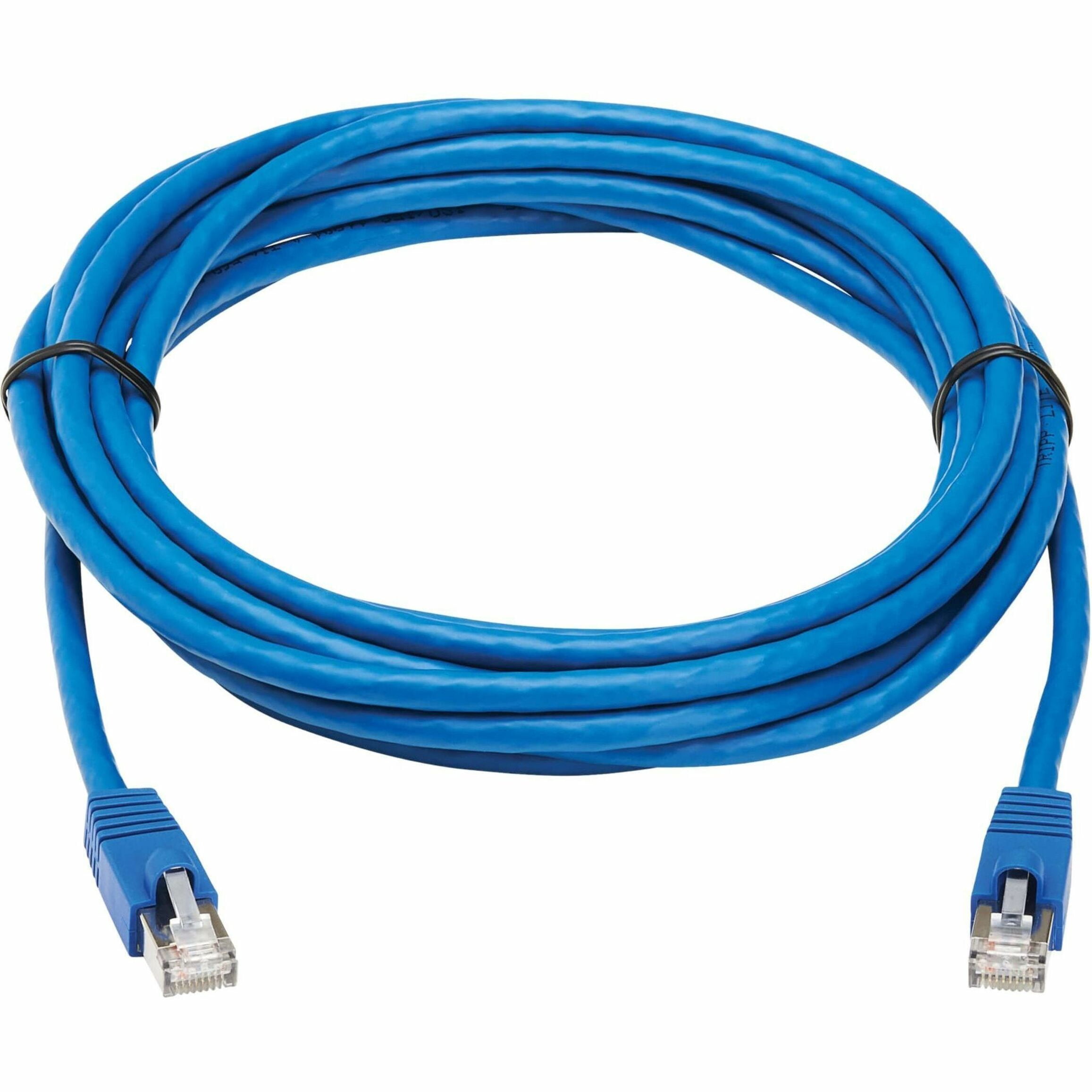 Tripp Lite Cat8 40G Snagless SSTP Ethernet Cable (RJ45 M/M), PoE, Blue, 15 ft. (4.6 m) - 15 ft Category 8 Network Cable for Network Device, Network Switch, PoE Device, Patch Panel, Server, Sensor, ...