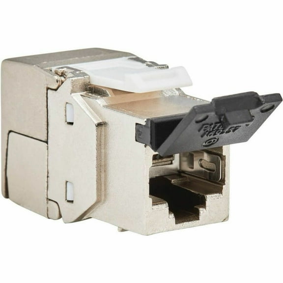 Tripp Lite Cat8 STP Shielded Tool-Free Keystone Jack, 568A/568B, TAA - 1 x RJ-45 Keystone Female - Silver - TAA Compliant