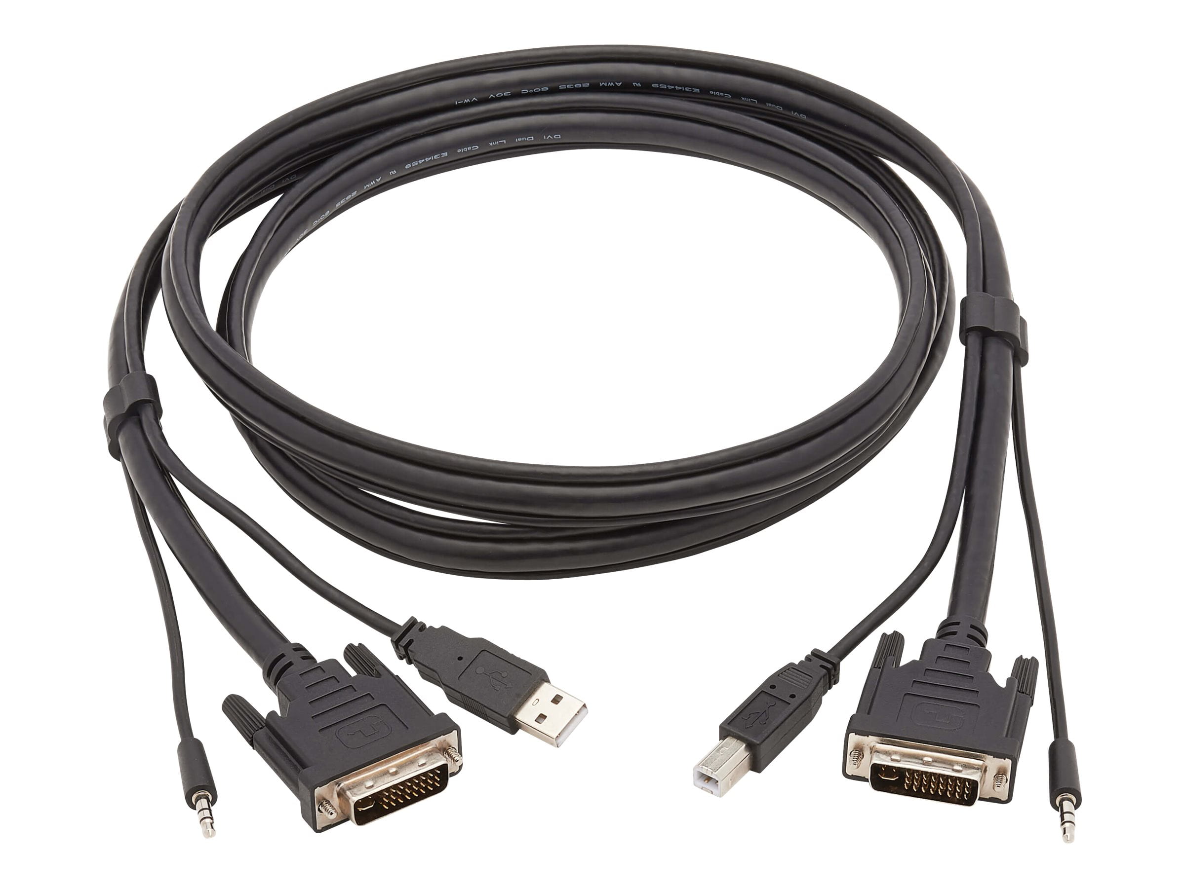Tripp Lite DVI KVM Cable Kit 3 in 1 DVI, USB 3.5mm Audio 3xM/3xM Black 6ft