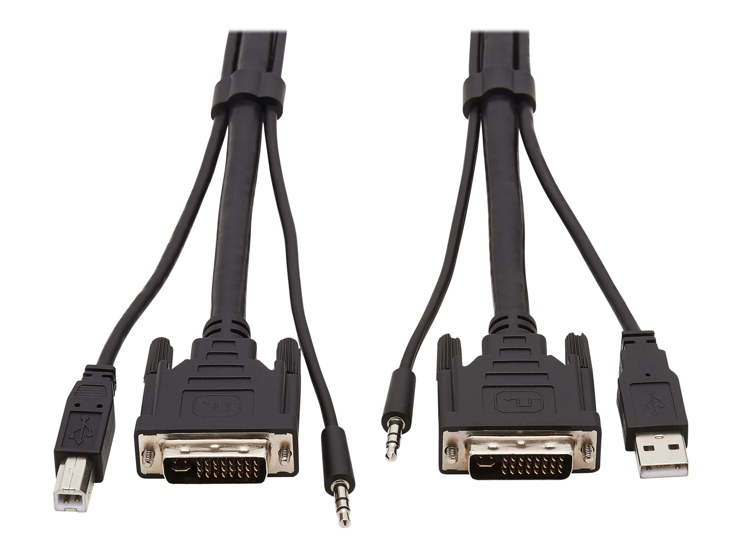 Tripp Lite DVI KVM Cable Kit 3 in 1 DVI, USB 3.5mm Audio 3xM/Black 10ft (P784-010)