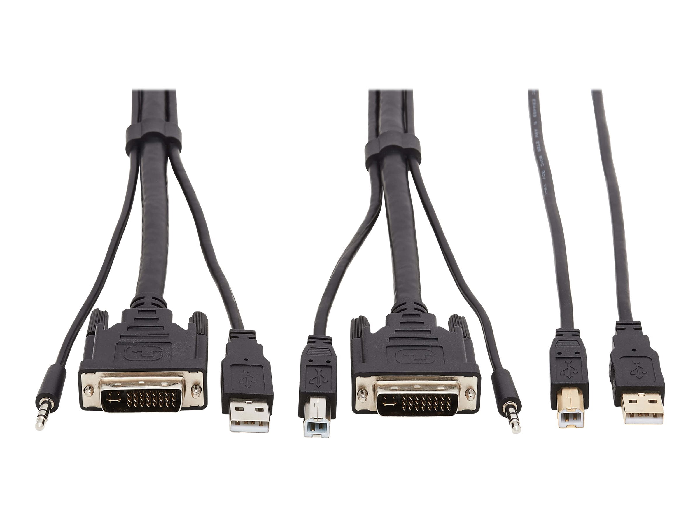 Tripp Lite DVI KVM Cable Kit DVI USB 3.5mm Audio 3xM/3Xm+USB M/Black 10ft (P784-010-U)